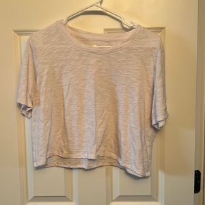 White cropped loose tee